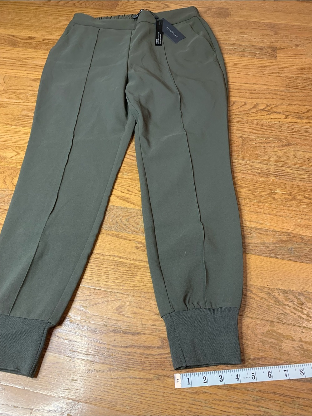 NWT DYNAMITE Sacha Dressy High Waist Jogger Pants Olive Green Size M - Picture 9 of 9